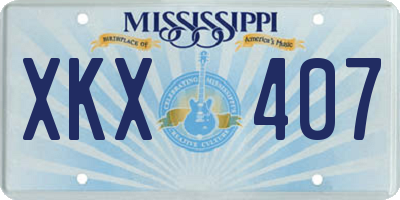 MS license plate XKX407