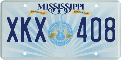 MS license plate XKX408
