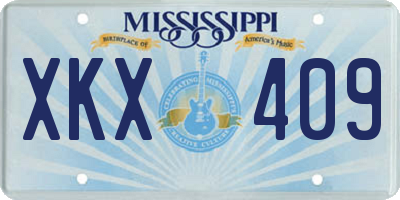 MS license plate XKX409