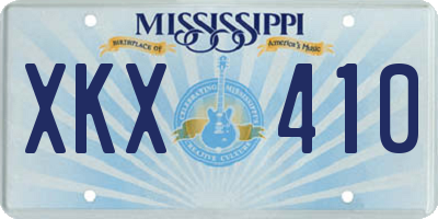 MS license plate XKX410