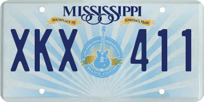MS license plate XKX411