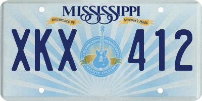 MS license plate XKX412