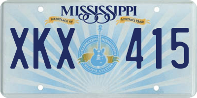 MS license plate XKX415