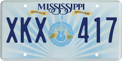 MS license plate XKX417