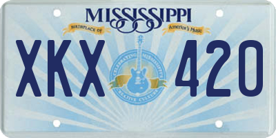 MS license plate XKX420