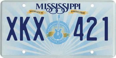 MS license plate XKX421