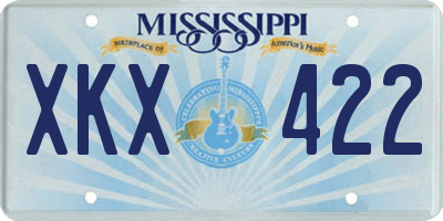 MS license plate XKX422