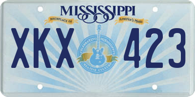 MS license plate XKX423