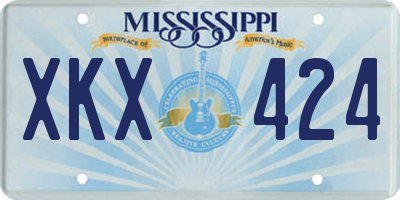 MS license plate XKX424