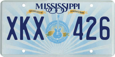 MS license plate XKX426
