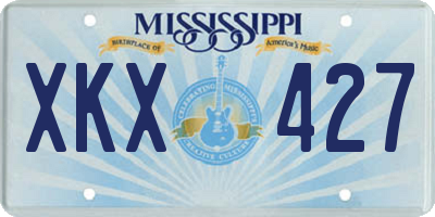 MS license plate XKX427