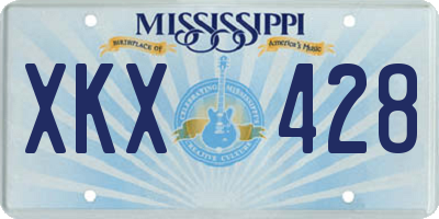 MS license plate XKX428