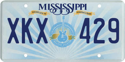 MS license plate XKX429