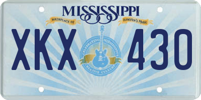 MS license plate XKX430