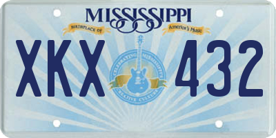 MS license plate XKX432