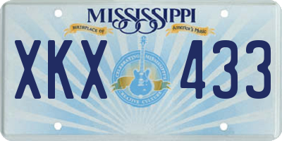 MS license plate XKX433