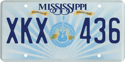 MS license plate XKX436