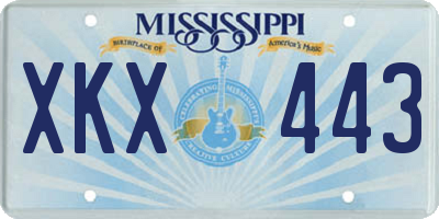 MS license plate XKX443