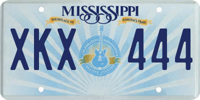 MS license plate XKX444