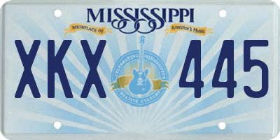 MS license plate XKX445