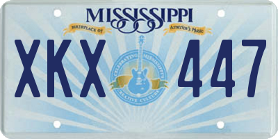 MS license plate XKX447