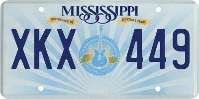 MS license plate XKX449