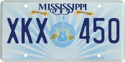 MS license plate XKX450