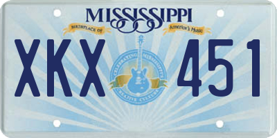MS license plate XKX451