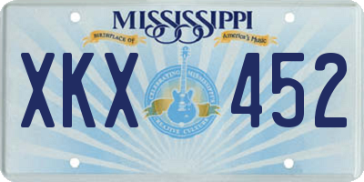 MS license plate XKX452