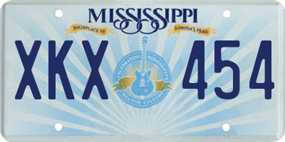 MS license plate XKX454