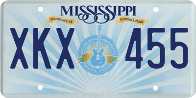 MS license plate XKX455