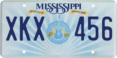 MS license plate XKX456