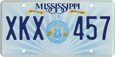MS license plate XKX457