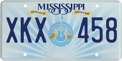 MS license plate XKX458