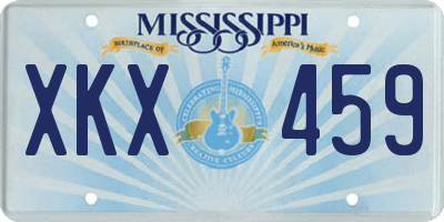 MS license plate XKX459