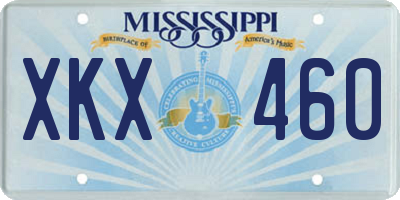 MS license plate XKX460