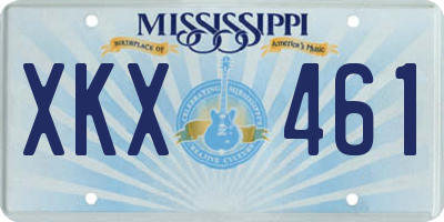 MS license plate XKX461