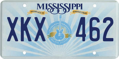 MS license plate XKX462