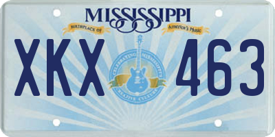 MS license plate XKX463