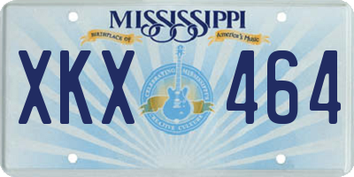 MS license plate XKX464