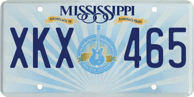 MS license plate XKX465