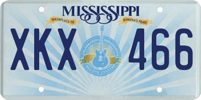 MS license plate XKX466