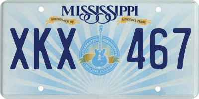 MS license plate XKX467