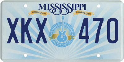 MS license plate XKX470