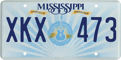 MS license plate XKX473