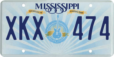 MS license plate XKX474