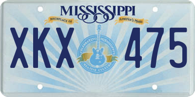 MS license plate XKX475