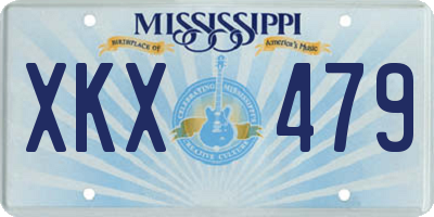 MS license plate XKX479