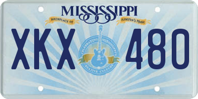 MS license plate XKX480
