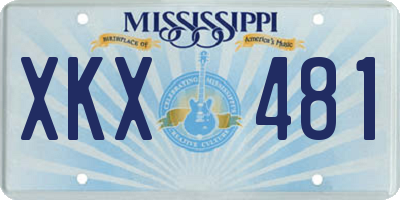 MS license plate XKX481